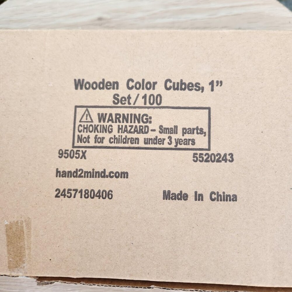 NEW 100 wood color Blocks 2cm 6 colors math manipulatives cubes sorting patterns - Picture 4 of 9